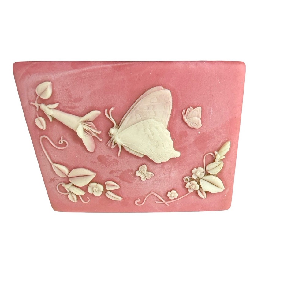 Pink Soapstone Trinket Box by Design Gifts Intern'l LLC, Music Box. butterfly